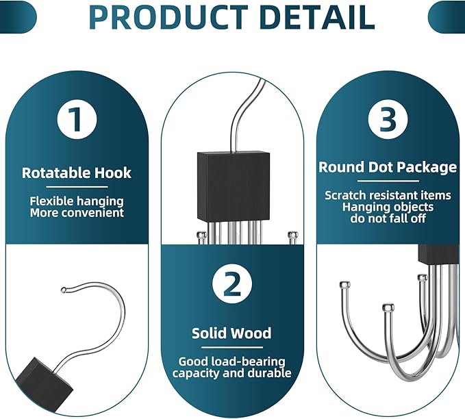 Multi-Purpose Rotatable Belt Hanger & Organizer for Closet - Space-Saving Storage for Belts, Bras, Hats, Tank Tops, Ties, Scarves, and Purses