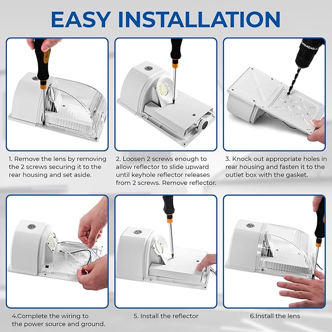 CINOTON 26W LED Wall Pack Light with Dusk to Dawn Sensor, 3000LM [100-277Vac] LED Wall Lights IP65 Waterproof Outdoor Security Flood Lighting for Garage Warehouse Garden 5000K-Daylight 2 Pack