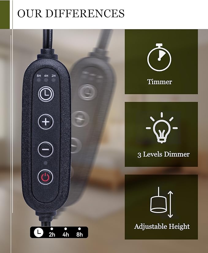 Candle Warmer Lamp with Timer, Dimmer & Adjustable Height, 25MM Wood Base, 2 Bulbs Included – Candle Warmer for Jar Candles, Gift Boxed Aromatherapy Lamp for Sleep, Bedroom, Yoga