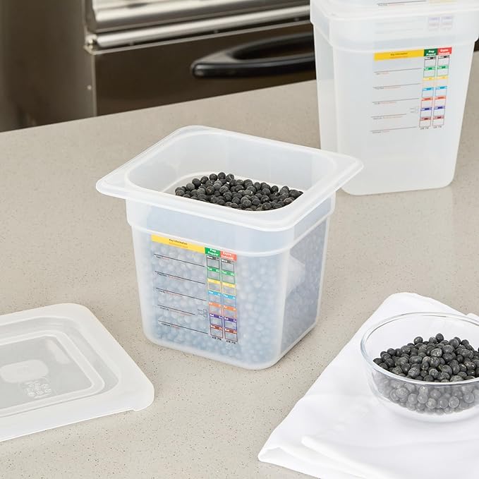 Restaurantware Food Storage Container 1 Pack of 6.8 x 4.2 x 5.9 Inches Plastic Stackable Storage Box White Reusable Label Container Dishwasher Safe For Restaurants And Kitchens