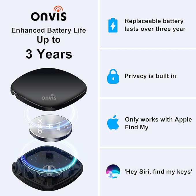 Item Finders Tracker Work with Apple Find My APP (iOS Only), Smart Bluetooth Locator for Keys, Luggage Suitcases, Bags Wallets, Backpack, IP67 Waterproof (4 Pack)
