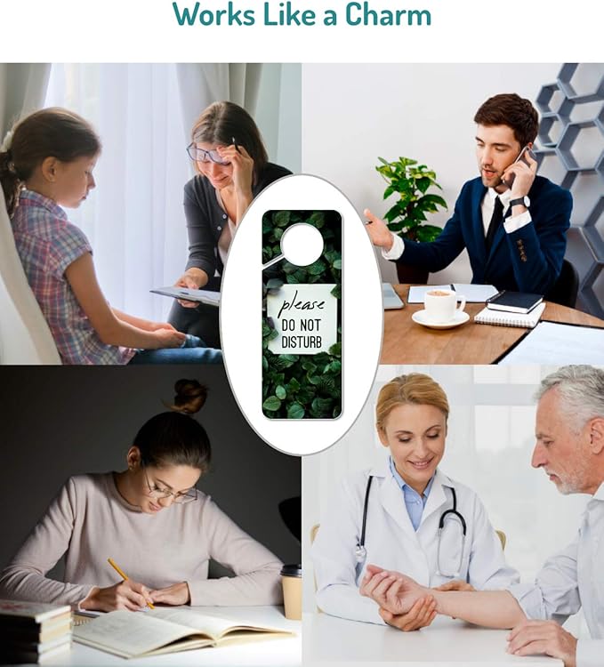 Do Not Disturb Door Hanger Sign, 2 Pack (Printed on Both Sides), 9.3″x3.5″ PVC Plastic, Please Do Not Disturb Sign for Home, Office, Hotel, Bathroom, Bedroom, Counseling, Therapists, Clinic, Botanical
