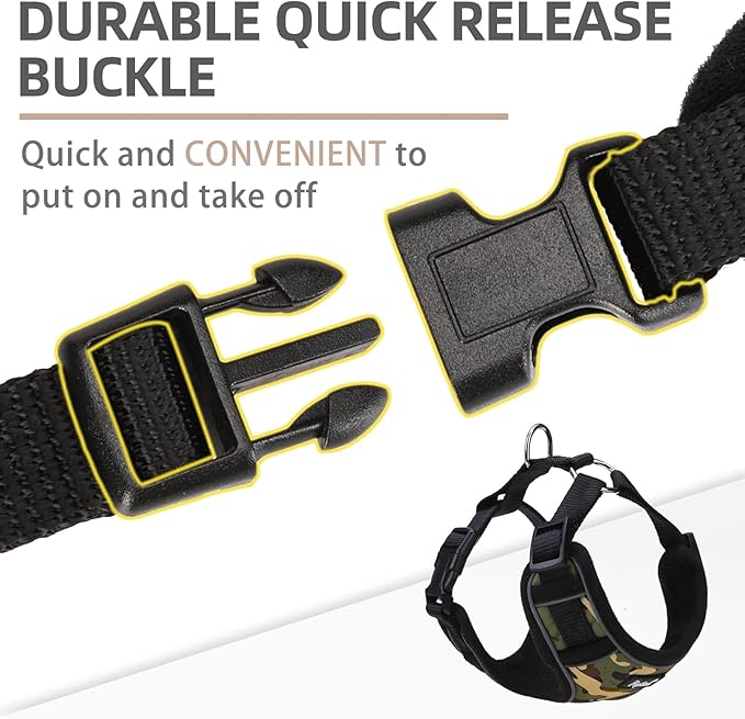 PUPTECK Small Dog Harness and Leash Set, No Pull Adjustable Puppy Cat Harness, Reflective Soft Mesh Pet Vest Small Sized