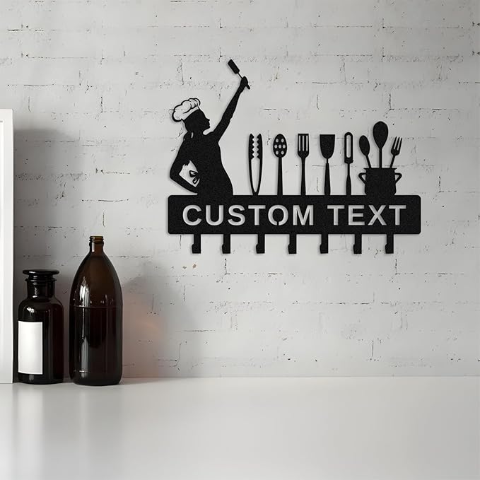 Custom Key Holder for Wall with Name,Personalized Metal House Key Hanger,Wall Mounted Key Hooks,Home Decor,Mother's Day Gifts Style 3