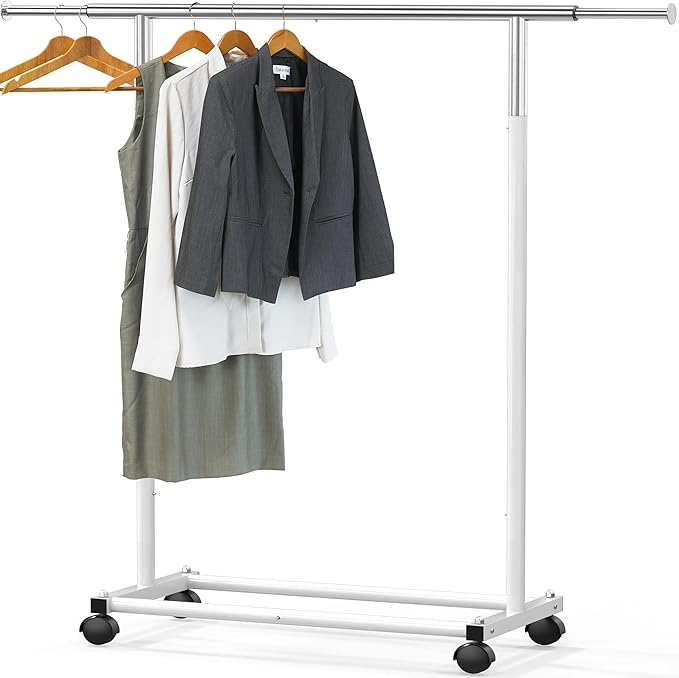 Simple Houseware Standard Rod Garment Rack, White