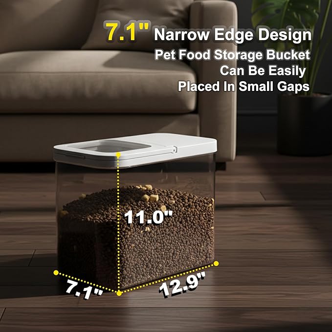 Pet Food Storage Containers With Lids & Scooper - Dog Food Storage Container,12L/12KG/25LBS,BPA Free Airtight Storage Containers Store Dry Food For Kitchen Pantry