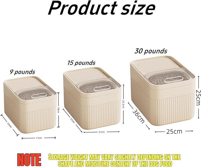 High-Capacity Pet Food Container Airtight with Cup, Dog Food Storage Container,Durable Design for Dog/Cat/Bird Food Storage, Keep Dry Food Fresh (Transparent, 30 pounds)
