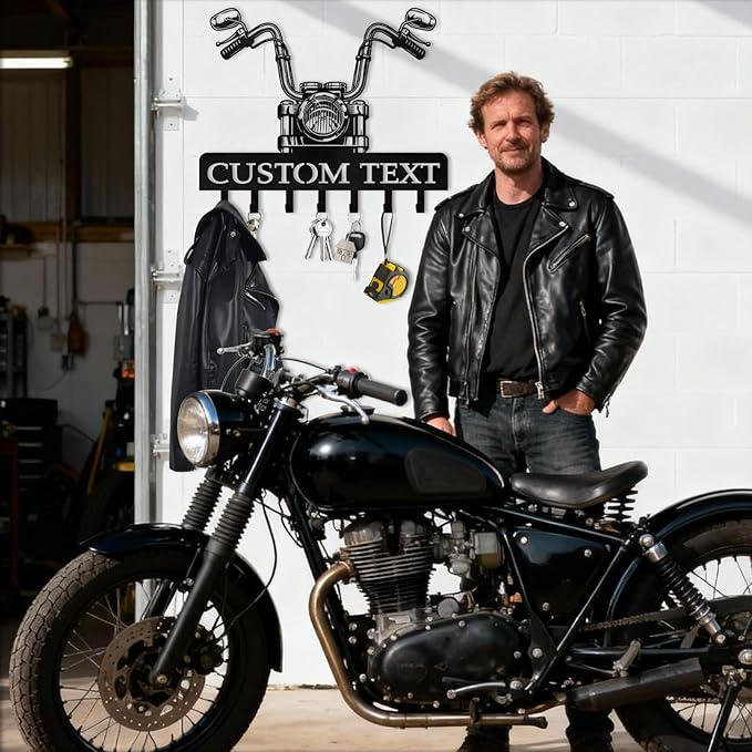 Customized Car Garage Key Holder for Wall, Key Holder Wall Mount, Vintage Man Cave Decor, Key Rack Organizer, Decorative Tools Hooks for Workshop Garage Office Entryway, Personalised Gifts