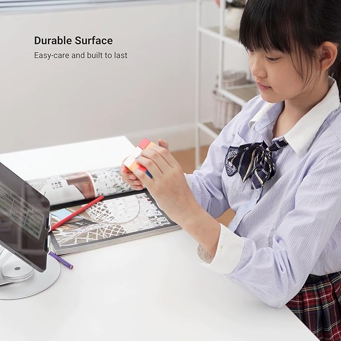 Progressive Desk Stand Up Electric Standing Desk, Compact Home Office Table, White Frame and Gray Oak MDF Tabletop Prime Ryzer 42" x 24"