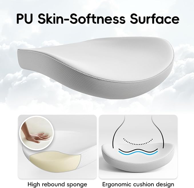 Office Home Ergonomic Desk Chair-Computer X-Shaped Chair Mesh PU Leather with Adjustable Lumbar Support-Executive Chair High Back with Headrest Flip-Up Arms for Long Hours (White)