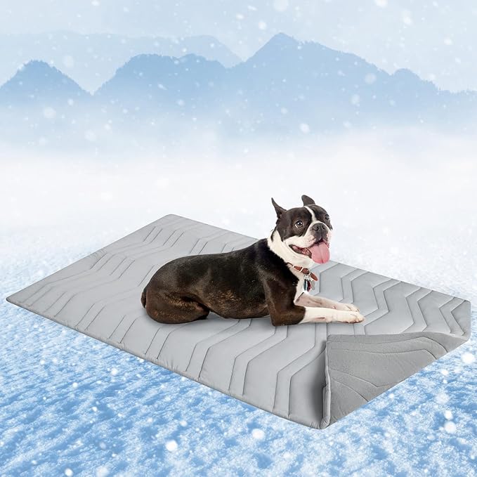 SCENEREAL Dog Cooling Mat for Crate, 36"x23" Self-Cooling Dog Pad Reversible (Cool & Warm), Pet Cool Mat for Small Medium Dogs, Kennel Sofa Mats, Durable Non-Toxic Gel, Machine Washable