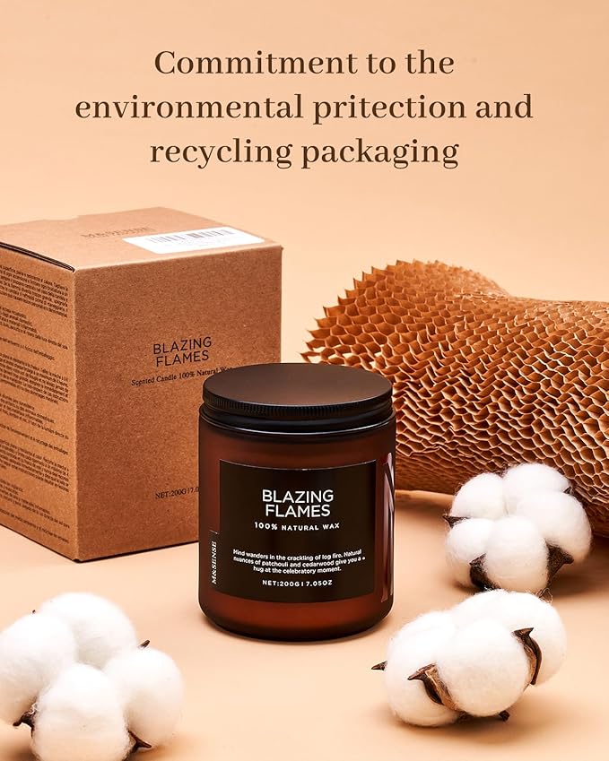 M&SENSE Ode to Winter Scented Candle for Home Natural Soy Wax Non Toxic Cotton Wick Winter Scent, 7.05oz Up to 50 Hours Burn Time Gifts for Christmas Holiday