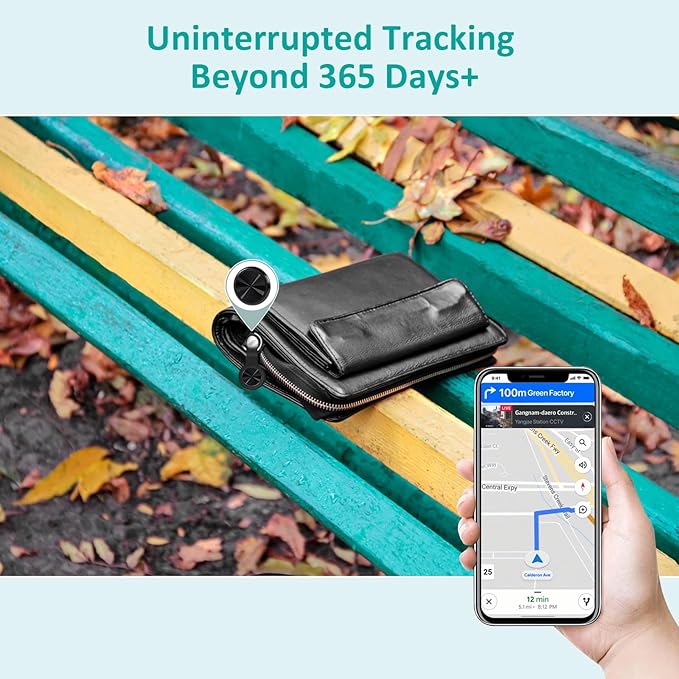 Smart Tracker Tag with Keychain,4 Pack Global Locator Tracking Device for Samsung, Android and iOS. Item Finder for Keys, Wallet, Luggage, Bags and More, Black
