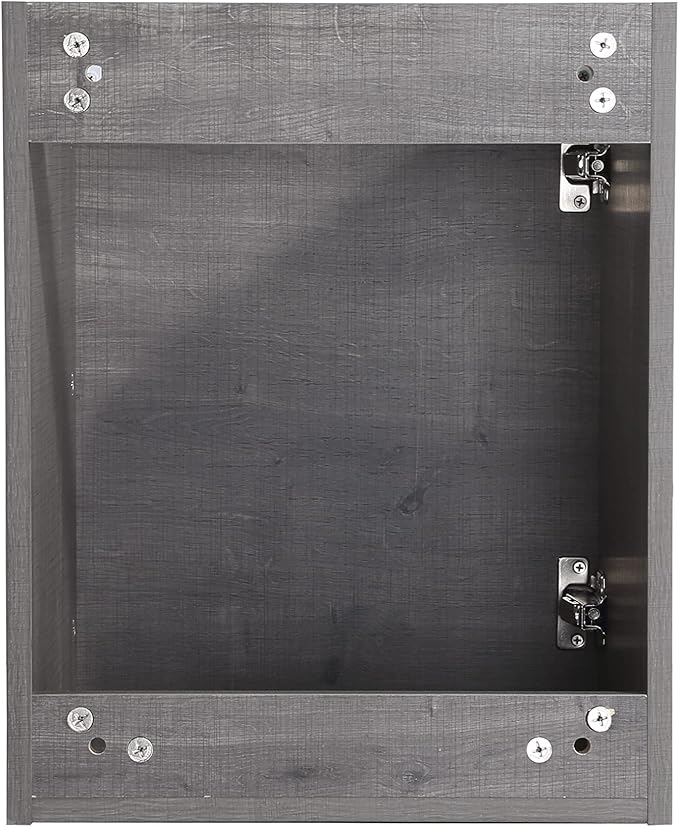 Goujxcy 18" Wall Mounted Bathroom Vanity with Sink, Modern Floating Bathroom Cabinet with White Resin Wash Basin & Storage Cabinet, Soft-Close Door Wood Hanging Bath Room Cabinet