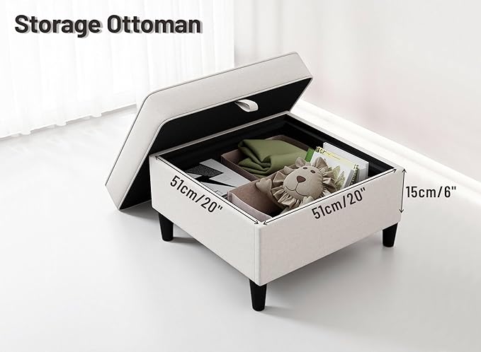 Sectional Sofas Couches for Living Room Convertible 3 Seater L Shaped Couch with Removable Storage Ottoman 78" Modern Linen Beige Sofa for Apartments Studios Dorms Small Spaces