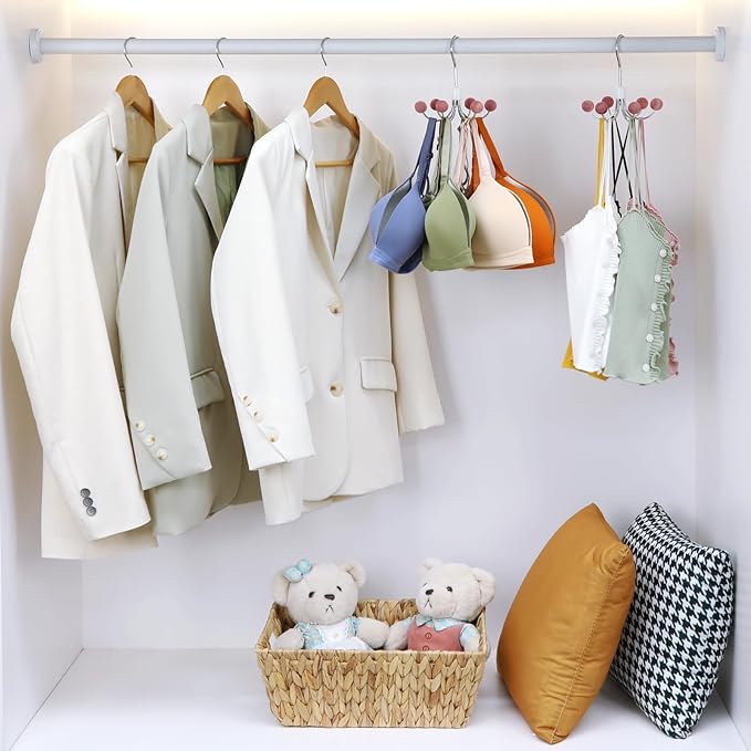 TOPIA HANGER Hoodie Hangers 4-Pack with 6 Cedar Balls, 360°Swivel Purse Hanger, Scarf Hanger, Closet Hooks, Handbag Organizer, Bra Hanger, Accessory Organizers for Scarf, Tanktop, Hat, Hoodie CT57C