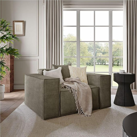 POVISON 52" Modular Sectional Sofa for Living Room Modern Large Sectional Couches Velvet Accent Chair Oversized Deep Seat Sofa Set Big Comfy Cloud Couch for House Office