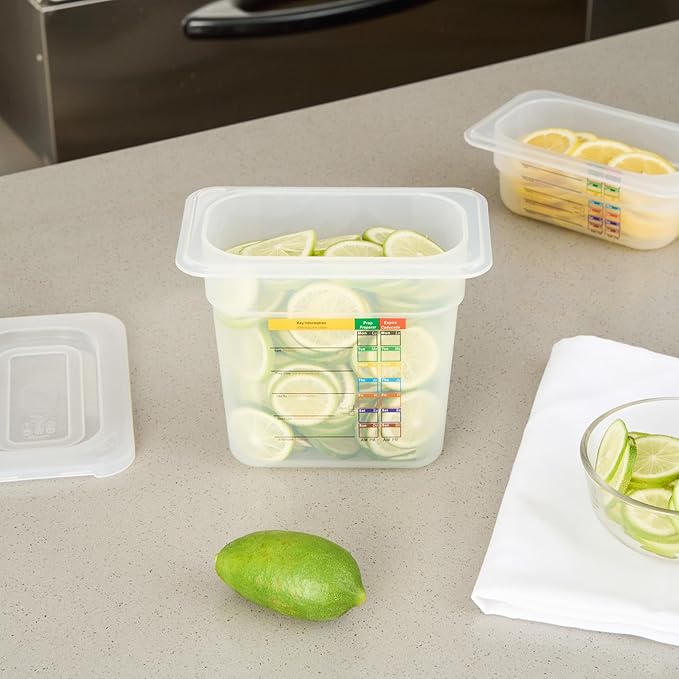 Restaurantware Food Pans Pack of 10 Plastic Rectangle Food Containers 1/9 Size with Traceability Label, Storage Containers Dishwashable Hot Cold Friendly for Restaurants Buffet Commercial Use