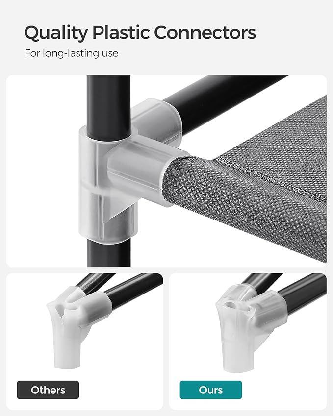 SONGMICS Portable Closet, Wardrobe Closet Organizer with Cover, 3 Hanging Rods and Shelves, 4 Side Pockets, 51.2 x 17.7 x 65.7 Inches, Large Capacity for Bedroom, Living Room, Gray URYG092G02