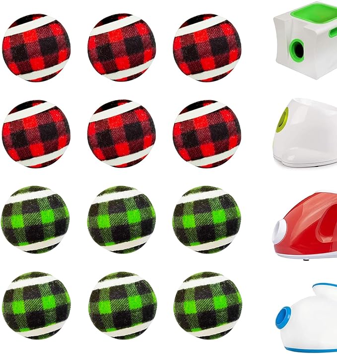 X-Small Dog Tennis Balls Dog Toys Ball 1.5" Pack of 12, Fit Ball Launchers,Christmas Dog Toys
