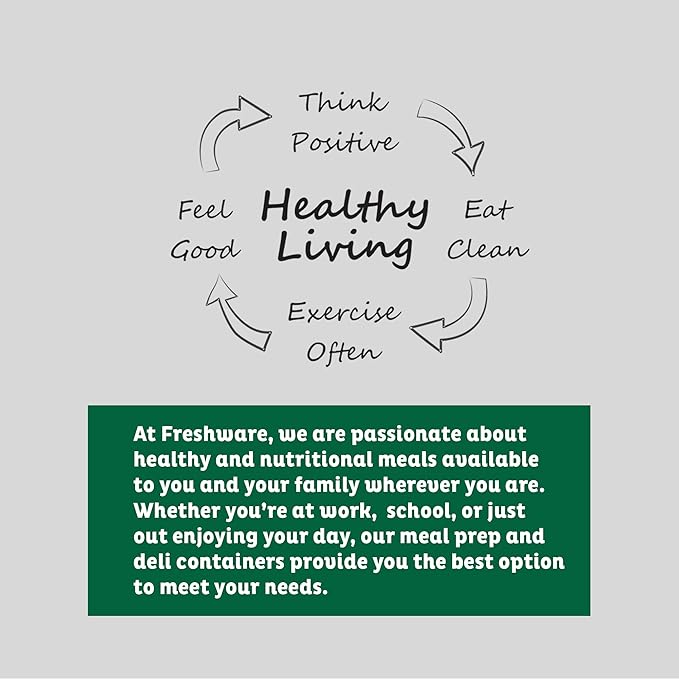 Freshware Meal Prep Containers 15 Count (Pack of 1) Compartment Food Storage Containers with Lids, Bento Box, BPA Free, Stackable, Microwave/Dishwasher/Freezer Safe (28 oz) (Color May Vary)