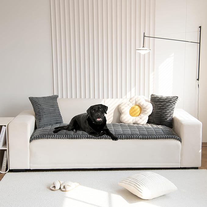 Mivnue Pet Couch Cover, Couch Covers for Dogs, Washable Dog Sofa Covers Couch Protector, Fuzzy Non Slip Couch Slipcover Pet Friendly