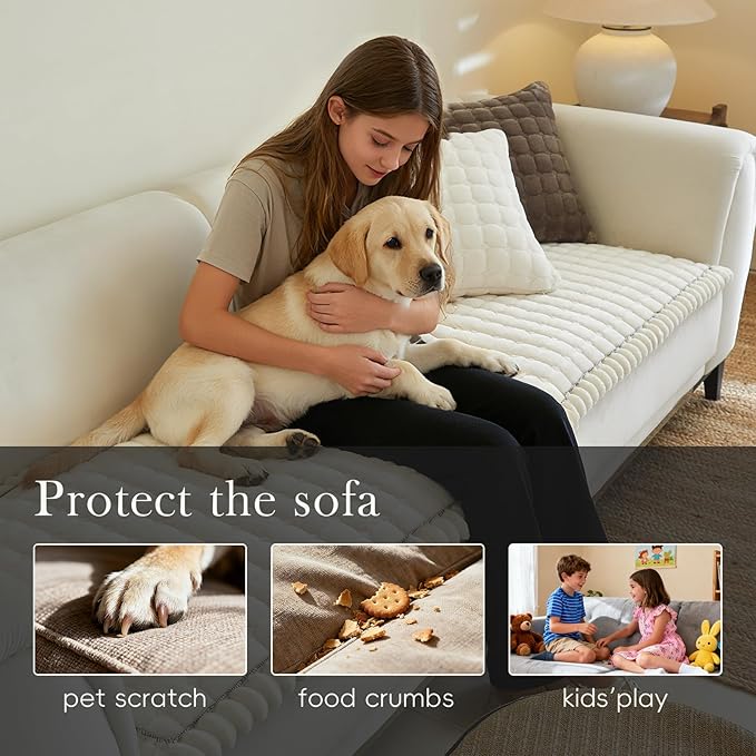 Couch Covers for 3 Cushion Couch Sofa Pet Friendly,Non-Slip Sofa Cover Washable