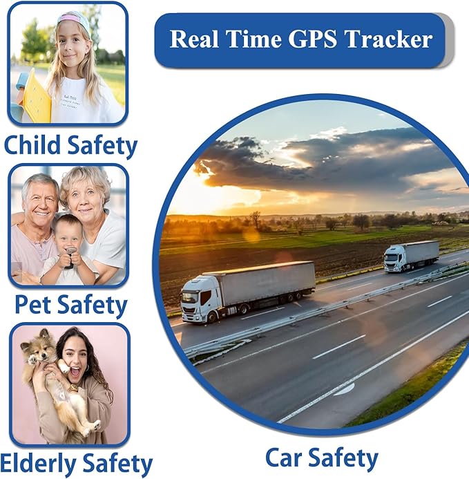 GPS Tracker for Vehicles,Car,Kids,Dogs,Safe Sync Real-Time Tracking Device with Global Coverage-Portable & Accurate Locator-No SIM Card Required/No Monthly Fee/No Subscription
