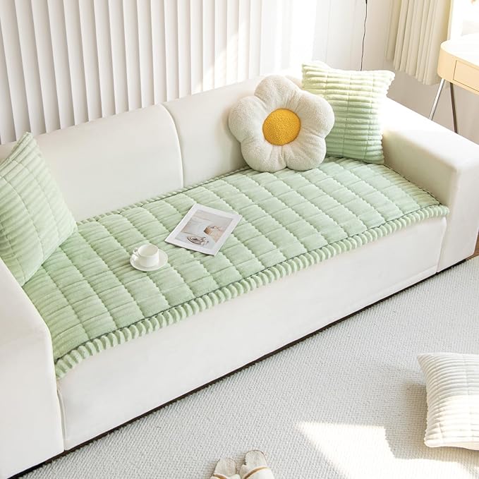 Non Slip Fuzzy Pet Couch Covers for Sofa, Washable Couch Cushion Covers for Large Dogs