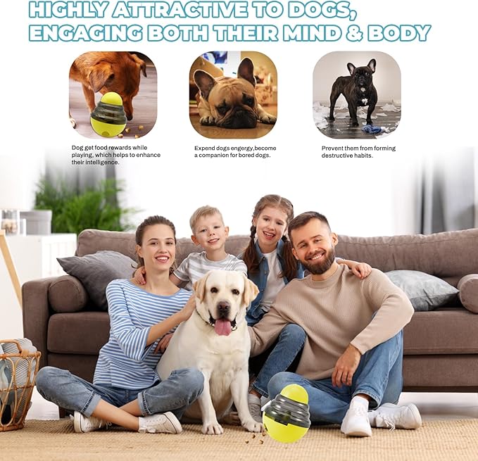 Dog Treat Toy - Interactive for Bored Treat Dispensing Enrichment Dog Puzzle Toy Food Puzzles Ball for Mental Stimulation Boredom Buster for Small Medium Large Dogs(E)