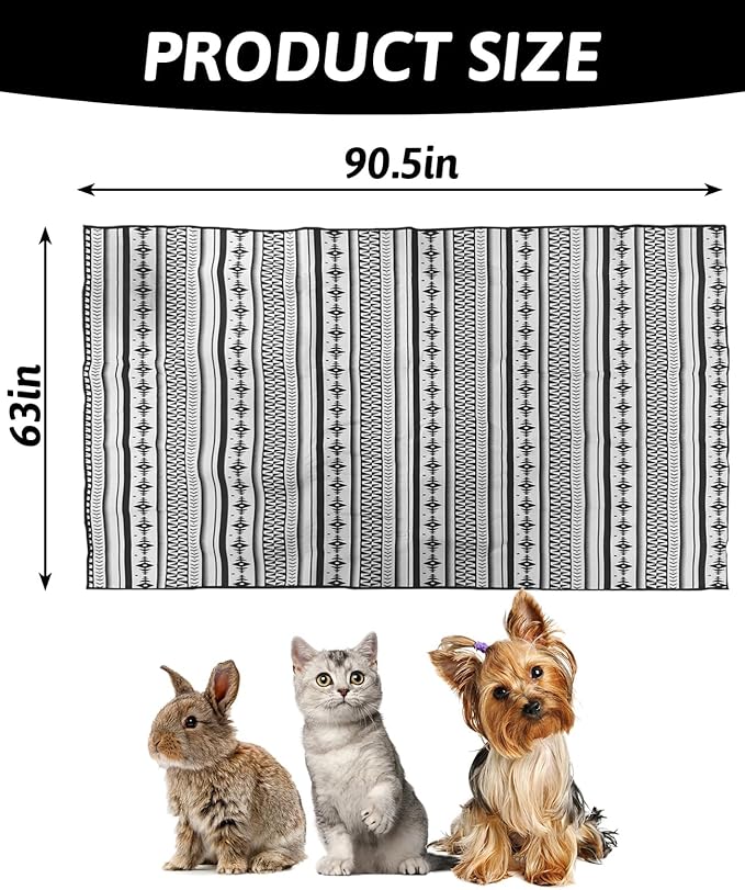 BNOSDM 91" X 63" Extra Large Rabbit Cage Liners Washable Reusable Bunny Bedding Pets Dog Whelping Pads with Anti Slip Bottom Pad Rug for Dogs Chinchillas Cats Guinea Pigs Ferrets