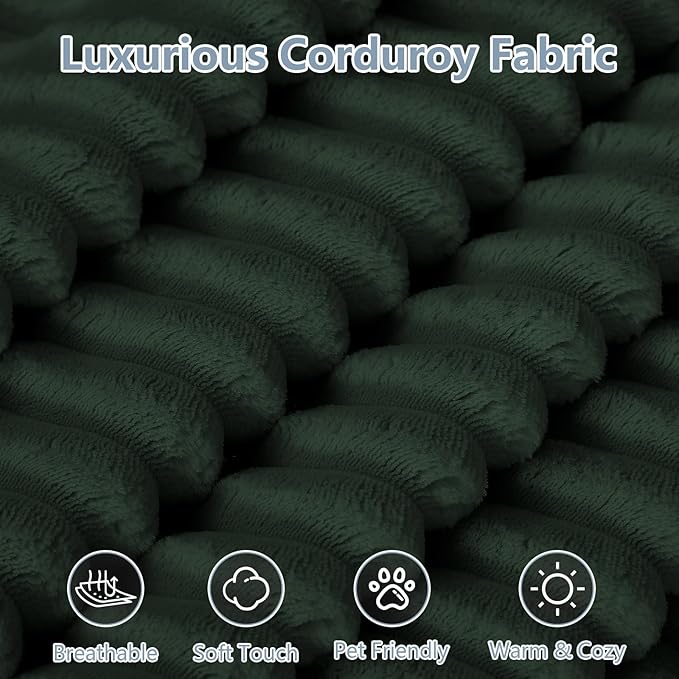 70.87" Loveseat Sofa Bed - Corduroy Upholstered, Comfy Deep Seat & Modern Design - Small Space Friendly, No Assembly Needed - Ideal for Living Room, Bedroom, Apartment, Home Office, Green