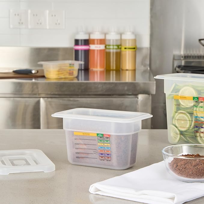 Restaurantware Food Storage Container 1 Pack of 6.8 x 4.2 x 3.9 Inches Plastic Stackable Storage Box White Reusable Label Container Dishwasher Safe For Restaurants And Kitchens