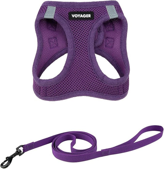 Voyager Step-in Pet Harness - All Weather Mesh, Adjustable Step in Harness for Cats and Dogs by Best Pet Supplies - 307S Purple, XS