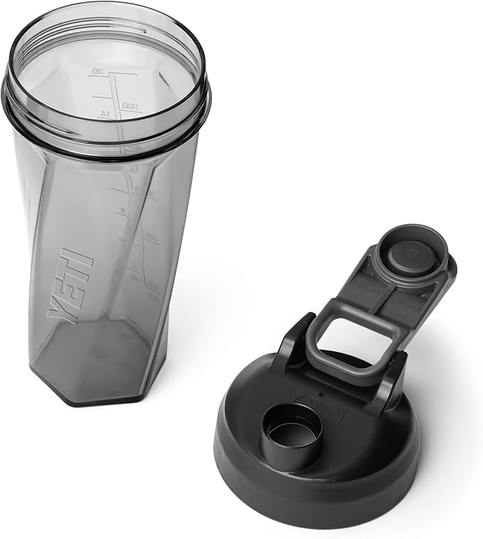 YETI Yonder Helimix Vortex Blender Shaker Bottle Holds up to 27oz | No Blending Ball or Whisk | USA Made | Portable Pre Workout Whey Protein Drink Shaker Cup | Dishwasher Safe, Charcoal