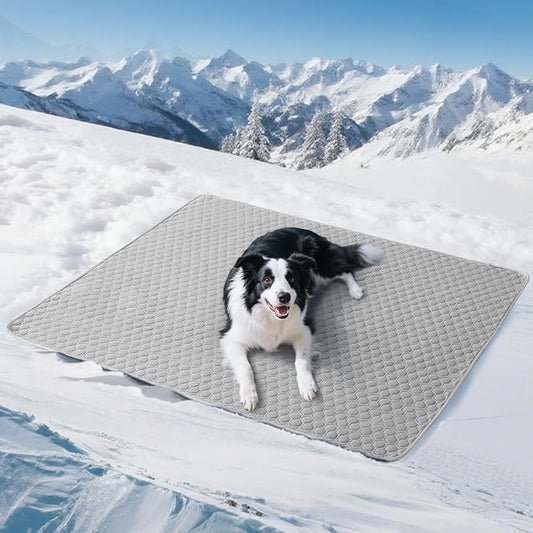Soulbond Cooling Mat for Extra Large Dogs - 60"x80" Washable Cooling Pad for Puppy, QMAX>0.3, Anti-Slip Bottom, Portable Summer Pet Cool Kennel Bed Pad for Outdoor/Indoor/Cars/Travel Use, Dark Gray