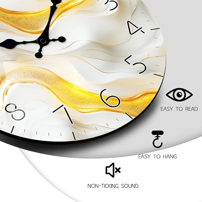 Big Wall Clock for Living Room 20 Inch Wooden Round Clocks Battery Operated Modern Silent Wall Clock Non Ticking