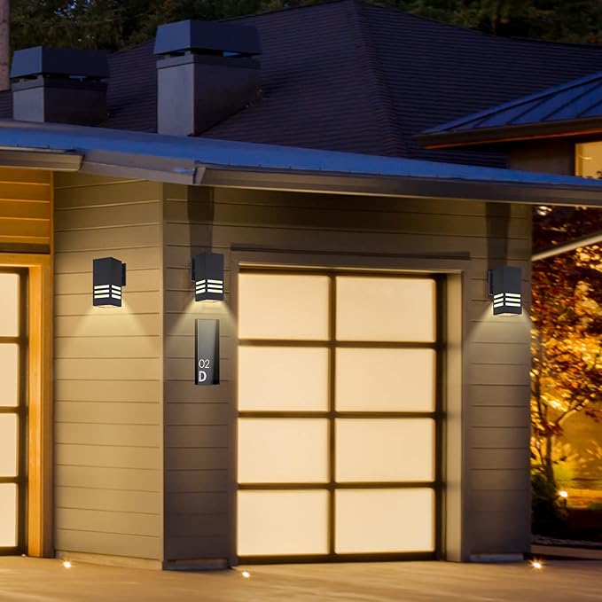 Outdoor Wall Lantern, Exterior Light Fixture - ETL Listed, Aluminum Anti-Rust Waterproof Wall Mount Rectangular Design – 1-Direction Up/Down Wall Sconce for Porch, Garage, Doorway or Patio