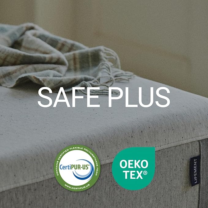 LIFEMENT Queen Mattress 8 Inch, Essential Graphite Infused Memory Foam Bed | Medium Firm, Fiberglass Free, Cooling Pressure Relief | CertiPUR-US & Oeko-TEX Certified, Mattress in a Box