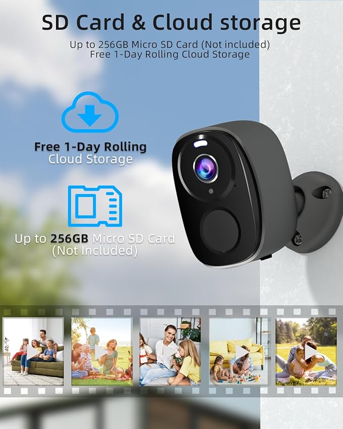 5G/2.4G WiFi Security Cameras Wireless Outdoor, 2K 5G Security Camera with AI Motion Detection, Color Night Vision, Siren, IP65, 2-Way-Audio, Support Alexa&Google Assistant, Cloud/SD (4)