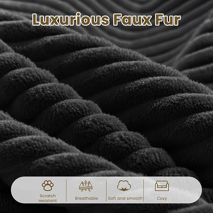 Oversize 131” Boneless Couch for Living Room, Comfort L Shaped Cloud Couch Sectional, Extra Deep Seats Corduroy Modular Sectional Sofa No Assembly,Black