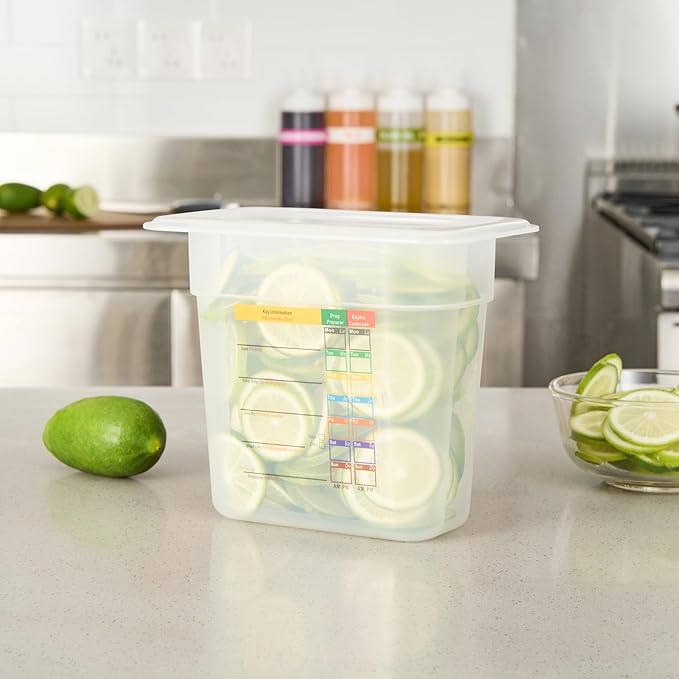 Restaurantware Food Pans Pack of 10 Plastic Rectangle Food Containers 1/9 Size with Traceability Label, Storage Containers Dishwashable Hot Cold Friendly for Restaurants Buffet Commercial Use