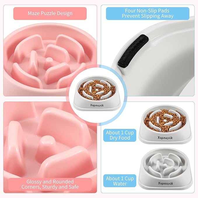Slow Feeder Dog Bowls 4PCS, Anti-Choking Puzzle for Small Breeds