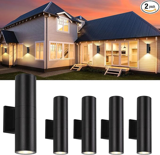 4 Pack 14inch LED Up & Down Wall Lights,18W E26 4000K Day White 1800LM Outdoor Wall Light Aluminum Body Waterproof IP65 led Porch Light for Wall Patio Garage Garden