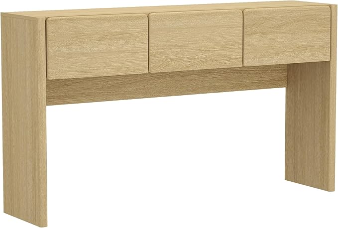 Manhattan Comfort Linda Modern Console Table with 3 Storage Drawers – 60" Narrow Entryway Stand for Living Room, Hallway, or Dining Room – Wood Grain Accent Furniture, Natural Oak