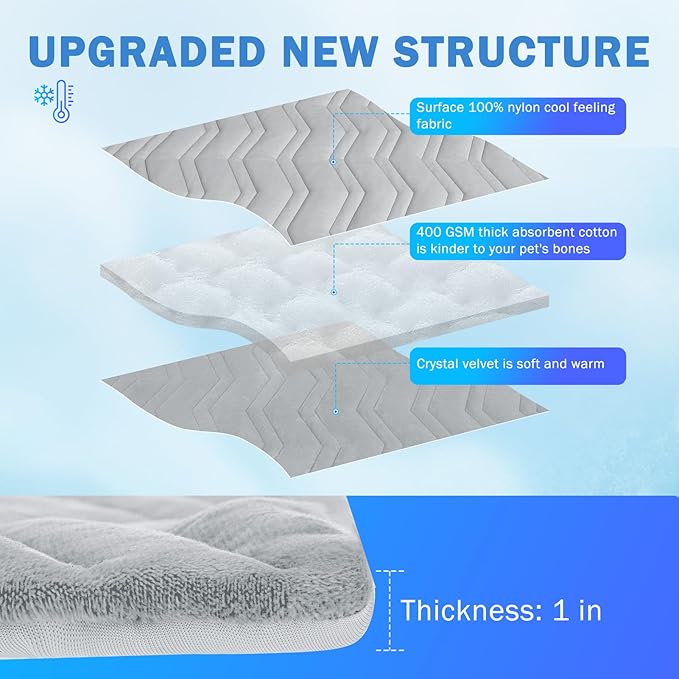 SCENEREAL Dog Cooling Mat Extra Large, 59"x40" Reversible Self-Cooling Pad (Cool & Warm), Thicken Pet Ice Cool Bed Mat use in Kennel Crate Sofa Floor Car Seat, Machine Washable, Non-Gel