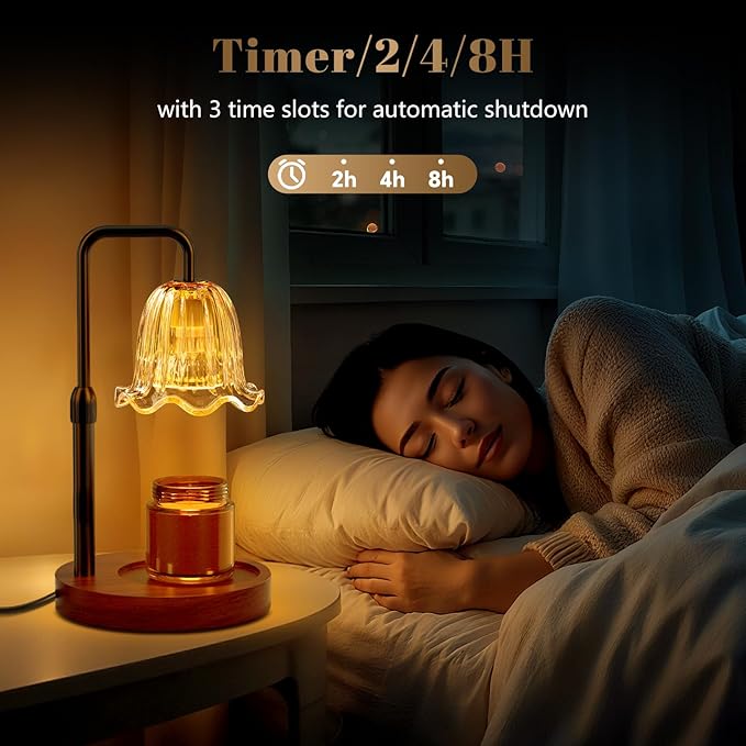 WarmEmbrace Candle Warmer Lamp with Timer Dimmer, Electric Candles Warmer Lamps for New Home Room Decor, Birthday Gifts for Women, Height-Adjustable Wax Melting Warmer Lamp for Jar Scented Candles