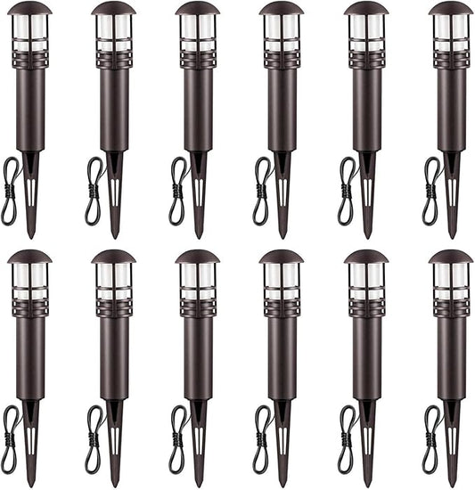 Outdoor Landscape Lights - Low Voltage Aluminum Construction, Waterproof 12V 3W 3000K Warm-Yellow Light (12-Pack)