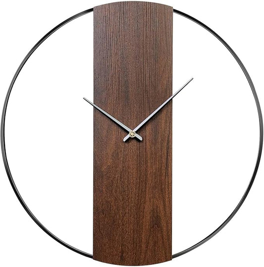 Cuspin Wall Clocks for Living Room Decor, Modern Minimalist Wall Clock Decorative 16 Inch Silent Non Ticking Battery Operated Clock with Walnut Dial for Bedroom, Kitchen, Farmhouse, Office