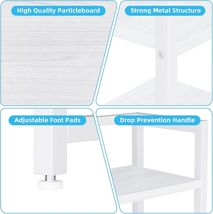 Marbrasse Desk Shelf with Drawer, 40" Desk Hutch for Computer Monitor, Desk Shelf for top of Desk, Wooden Desktop Bookshelf Storage Rack for Home Office Dorm - White